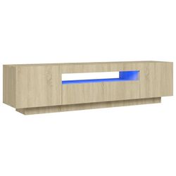 vidaXL TV-benk med LED-lys sonoma eik 160x35x40 cm