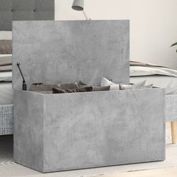 vidaXL Förvaringskista betonggrå 84x42x46 cm konstruerat trä