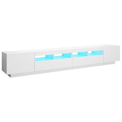 vidaXL TV-benk med LED-lys hvit 260x35x40 cm