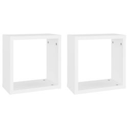 vidaXL Vegghyller kubeformet 2 stk hvit 30x15x30 cm