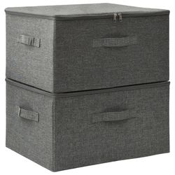 vidaXL Förvaringslåda 2 st tyg 43x34x23 cm antracit