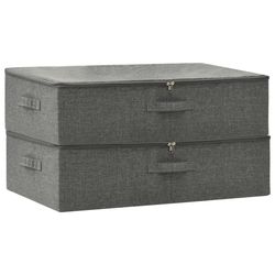 vidaXL Förvaringslåda 2 st tyg 70x40x18 cm antracit