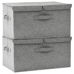 vidaXL Förvaringslåda 2 st tyg 50x30x25 cm grå