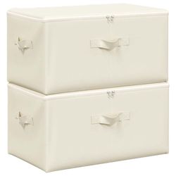 vidaXL Förvaringslåda 2 st tyg 43x34x23 cm gräddvit