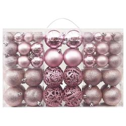 vidaXL Julekulesett 100 deler rosa