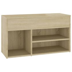 vidaXL Skobänk sonoma-ek 80x30x45 cm spånskiva