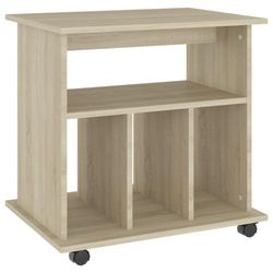 vidaXL Skåp med hjul sonoma-ek 60x45x60 cm spånskiva