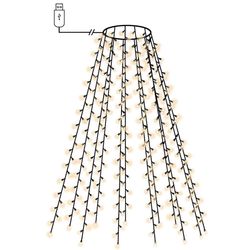 vidaXL Nettlys for juletre med 180 LED kaldhvit 180 cm