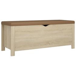 vidaXL Förvaringsbänk med dyna sonoma-ek 105x40x45 cm spånskiva