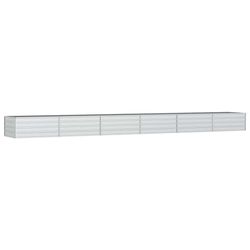 vidaXL Høybed 600x80x45 cm galvanisert stål sølv