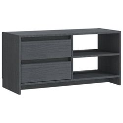 vidaXL TV-benk 80x31x39 cm heltre furu grå