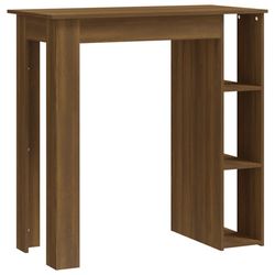 vidaXL Barbord med hylle brun eik 102x50x103,5 cm