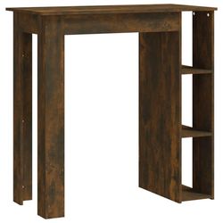 vidaXL Barbord med hylla rökig ek 102x50x103,5 cm spånskiva