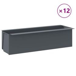 vidaXL Blomlådor för Europallar 12 st grå 36x13,5x9,5 cm PP