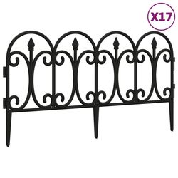 vidaXL Rabattkanter 17 st svart 10 mm PP
