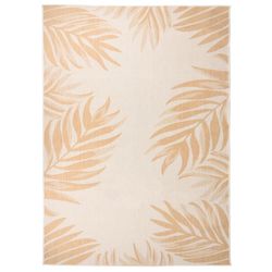 vidaXL Utendørs flatvevd teppe 200x280 cm bladmønster
