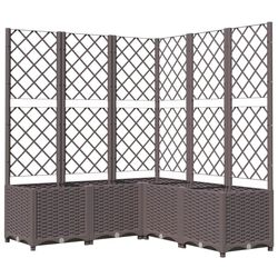 vidaXL plantekasse med espalier 120x120x136 cm PP brun