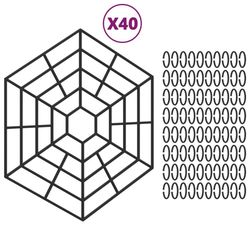 vidaXL Dammstängsel 40 st svart polypropen