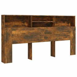 vidaXL Sänggavel med förvaring rökfärgad ek 200x19x103,5 cm