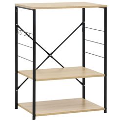 vidaXL Hylla för mikrovågsugn svart&ek 60x39,6x79,5 cm konstruerat trä