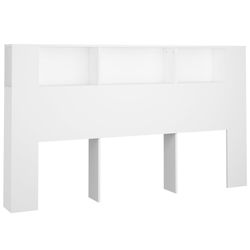 vidaXL Sänggavel med förvaring vit 180x18,5x104,5 cm