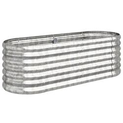 vidaXL Odlingslåda galvaniserat stål 114x40x36 cm silver