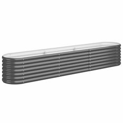 vidaXL plantekasse 224x40x36 cm pulverlakeret stål antracitgrå