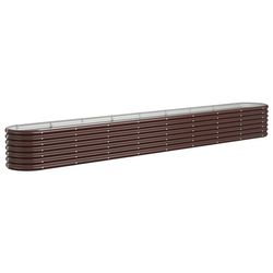 vidaXL plantekasse 332x40x36 cm galvaniseret stål brun