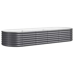 vidaXL Høybed galvanisert stål 224x80x36 cm antrasitt