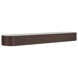 vidaXL plantekasse 368x80x36 cm galvaniseret stål brun
