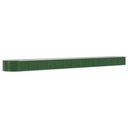 vidaXL Høybed galvanisert stål 620x80x36 cm grønn