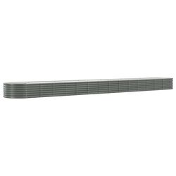 vidaXL plantekrukke 620x80x36 cm galvaniseret stål grå