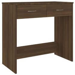 vidaXL Skrivebord brun eik 80x40x75 cm konstruert tre
