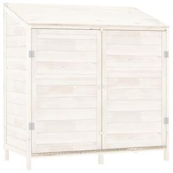 vidaXL Trädgårdsbod vit 102x52x112 cm massivt granträ