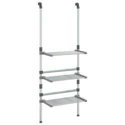 vidaXL Torkställning vägg 3 nivåer aluminium