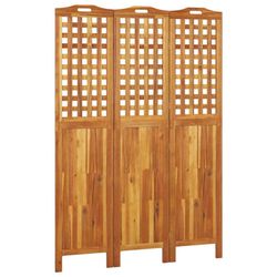 vidaXL Rumsavdelare 3 paneler 121,5x2x180 cm massivt akaciaträ