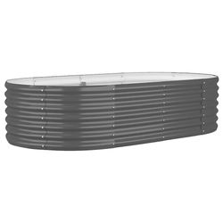 vidaXL plantekasse 152x80x36 cm galvaniseret stål antracitgrå