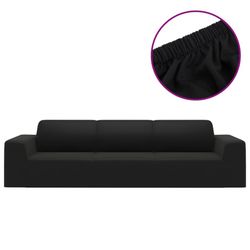 vidaXL 4-seters sofaovertrekk polyester svart