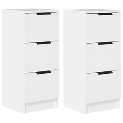 vidaXL Skänkar 2 st vit 30x30x70 cm konstruerat trä