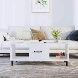 vidaXL Soffbord vit 102x50x40 cm konstruerat trä
