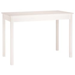 vidaXL Spisebord hvit 110x55x75 cm heltre furu