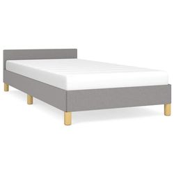 vidaXL Sängram utan madrass ljusgrå 90x200 cm tyg