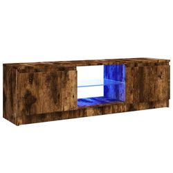 vidaXL TV-benk med LED-lys røkt eik 120x30x36 cm