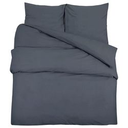 vidaXL Sengesett antrasitt 220x240 cm lett mikrofiber