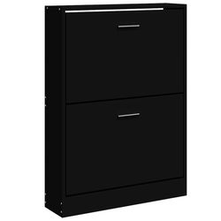 vidaXL Skoskap svart 59x17x81 cm konstruert tre