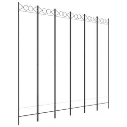 vidaXL Rumsavdelare 6 paneler vit 240x220 cm tyg