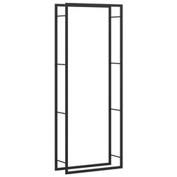 vidaXL Vedställ matt svart 80x28x222 cm stål