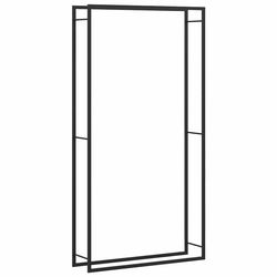 vidaXL Vedställ matt svart 110x28x214 cm stål