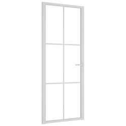 vidaXL dør 83x201,5 cm sikkerhedsglas og aluminium hvid