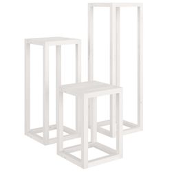 vidaXL plantestativer 3 stk. massivt fyrretræ hvid